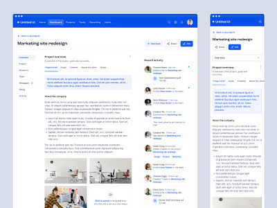 Project management platform — Untitled UI crm dashboard design system figma minimal minimalism project management side bar sidebar sidenav tabs web app