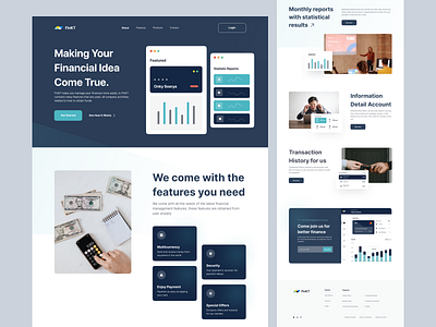 FinKT - Financial Landing Page design finance financial hero landing page management ui design uidesign userinterface ux design uxdesign web design webdesign website