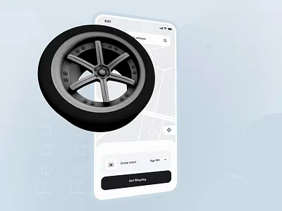 Roadside assistance - services list 3d animation battery careem free ui kit fuel george samuel gojek interaction jump start logo modeling morphing services list tire change tow tow truck truck uber
