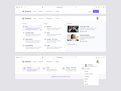 Header navigations — Untitled UI dropdown figma header meganav menu minimal minimalism nav nav menu navigations ui design web design webflow