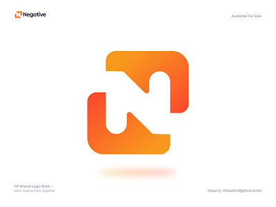 NF Negative Logo Design Concept brand branding creative logo design icon identity letter logo logo logo design minimal logo modern logo n logo negative space logo vector