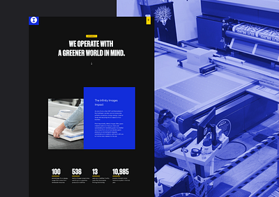 Infinity Images | Sustainability Page agency website dark mode dark website landing page webflow