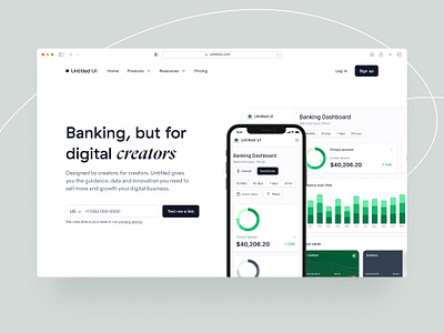 Digital bank landing page — Untitled UI clean ui figma header landing page marketing site minimal minimalism saas web design webflow