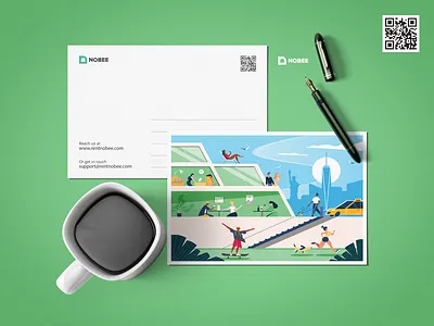 Brand card of Boston Illustration boston branding card design drawing flat illustration note people ui ux vector web