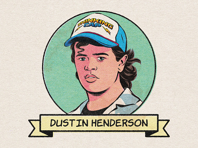 Stranger Things - Dustin character drawing dustin face hawkins illustration photoshop portrait stranger things texture upside down