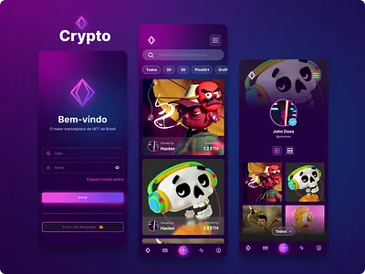 App Crypto - Mobile App app crypto design mobile nft ui ui design uidesign uiux user experience ux uxdesign