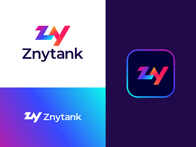 Modern logo / logo mark / creative logo / gradient logo abstract logo brand identity branding design letter logo letter mark logo logo design logo folio 2022 logo trend 2022 logomark minimal logo modern logo symbol template z letter logo z logo zn logo zny logo zy logo