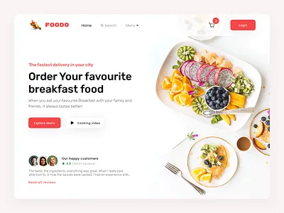 Food Website Design breakfast clean design dribbble shot food fruits healthy landingpage morning salad ui user experience user interface vegetables website