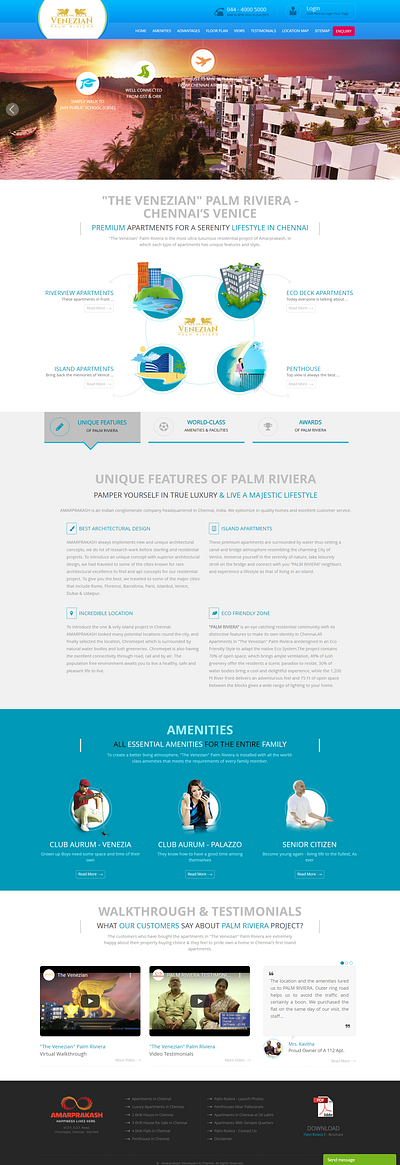 THE VENEZIAN-PALM RIVIERA- Home Page graphic design illustration typography ui ux web design