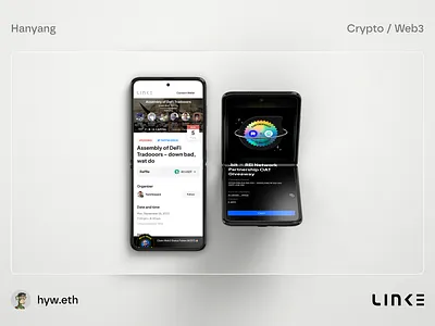 Link3 - Web3 Event preview for Mobile bitcoin blockchain btc crypto design event landing page minimal minimalist mobile nft social ui web web3 website