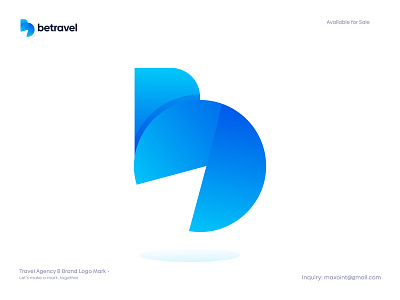 B Travel Agency Logo Design - Unused airplane logo b logo b travel logo branding design gradient logo icon logo logo mark minimalist logo modern logo plane logo startup tour logo tourism logo travel agency travel agency logo travel logo