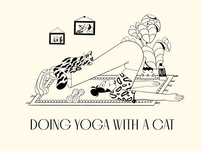 Cat Life Cards: Doing Yoga animal art animal illustration animals art cat cats character design design studio digital art digital illustration digital painting graphic design illustration illustration art illustrations illustrator pet procreate yoga