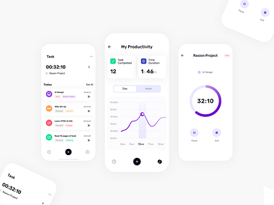 Time - Tracker APP UI ⚡️ 3d animation app art branding design designing dribbble graphic design illustration logo minimal motion graphics popular trending typography ui ux vector web