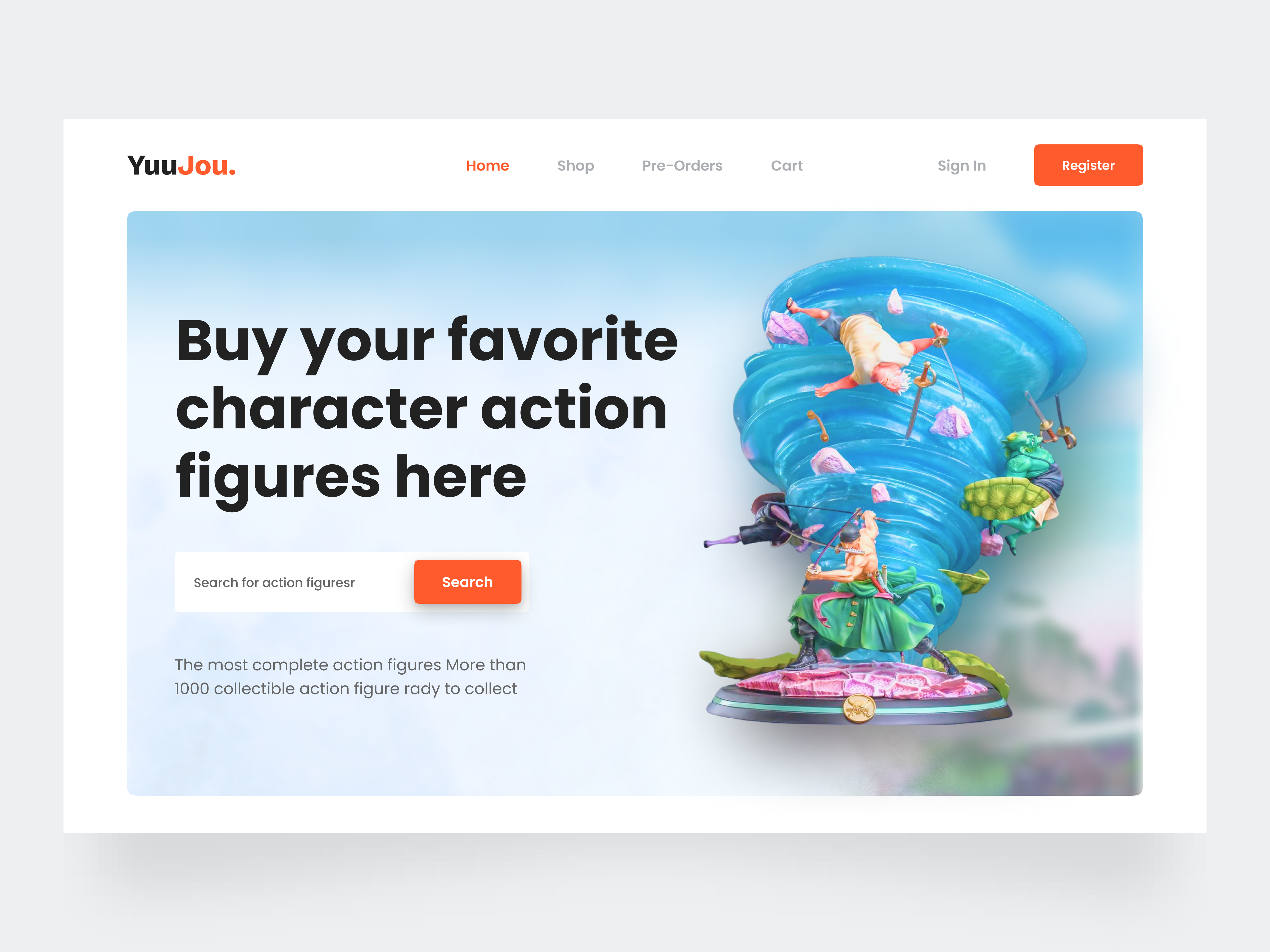 Landing page - Action Figures 2d animation action figures actions after effects animation catalog ecommerce app effect figures homepage landing page motion graphics online shopping product card toys ui ux web web design website