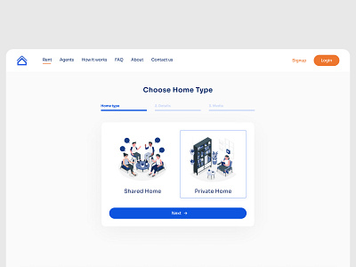 Shared Home Rental Website - Renter apartment apartment design booking design elite apartment house house rent illustration rent rent app rental web rentals renter ui ux