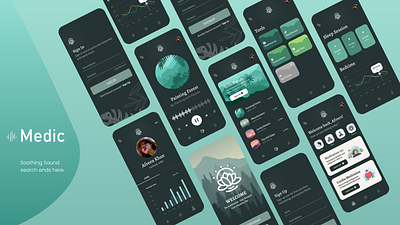 Medic - Instrumentals App branding design graphic design medic meditation mobile mobile app music ui ux