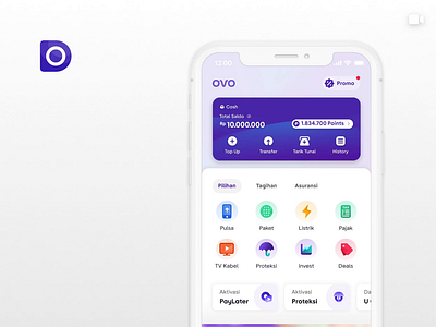 OVO Cash Card animation app card home mobile ovo design