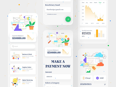 Online Payment Mobile App Exploration app screen app screen design app ui app ui ux app ux colourful mobile app design flat design mobile app mobile app screen design professional design professional mobile app screen design ui ux designer ui design ui designer ux design ux designer web app web app design