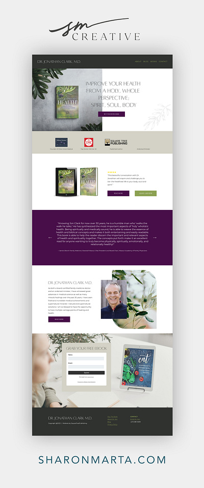 Website Design for Doctor and Author author website christian author christian designer christian owned doctor website health websit squarespace web design website design website designer