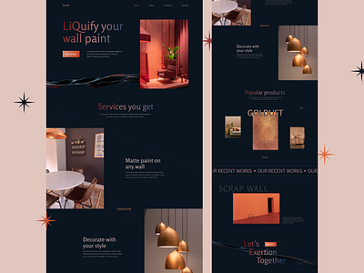 Interior paint website ui design interior interior website interior website design landing page landing page design modern design modern interior paint paint design ui ui design uiux web design