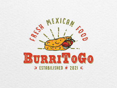 BurriTo Go. A Mexican Burrito Restaurant in Germany! brand identity branding burrito fast food food food logo food menu graphic designer logo designer logo ideas logo maker logo types mexican mexican food pizza street food tacos vintage vintage design vintage logo