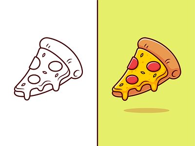 #CatalystTutorial Pizza Slice Melted🍕 beef bread cheese cute fast food food icon illustration logo meal melted mozarella pizza sausage sketch slice snack tutorial vegetables