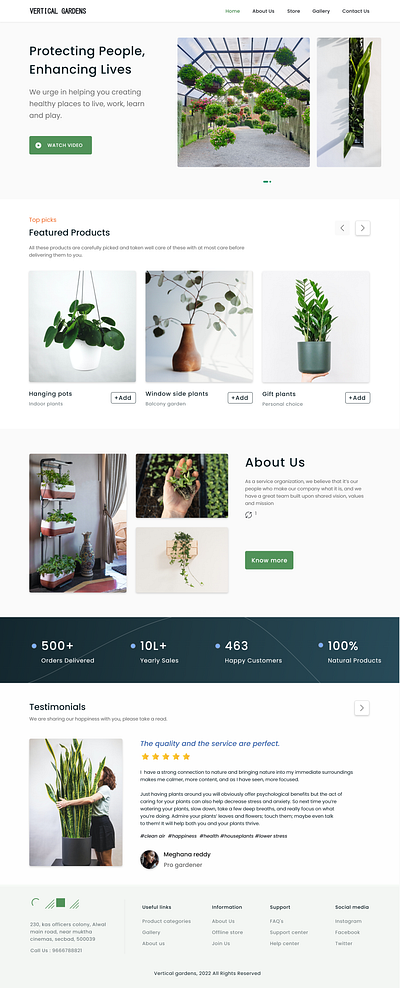 Vertical gardens concept design adobe xd branding futuristic healthy living minimal nature ui ui ux vertical gardens web design