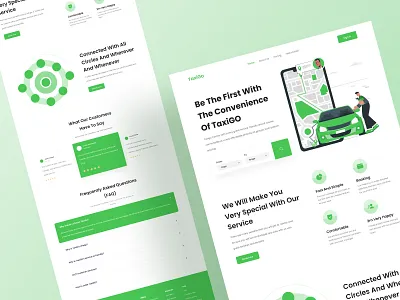 Online Taxi Landing Page UI buy design download kit landing online page product rent taxi ui website