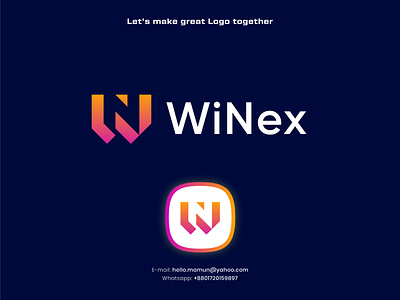 WiNex - Letter W & N Logo Design a b c d e f g h i j k l m n abstract logo abstract logos brand brand identity branding creative logo ecommerce gradient identity letter w n logo lettermark logo designer logodesign logomark mark modern logos monogram o p q r s t u v w x y z symbol