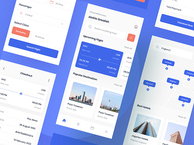 Flight Booking Mobile App UI app book booking buy design download flight kit map mobile product ticket travel ui website