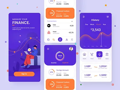 Manage Your Finance App Concept app design app development app ui bank app bank system finance app fintech app ui ios development mobile app money management uiux