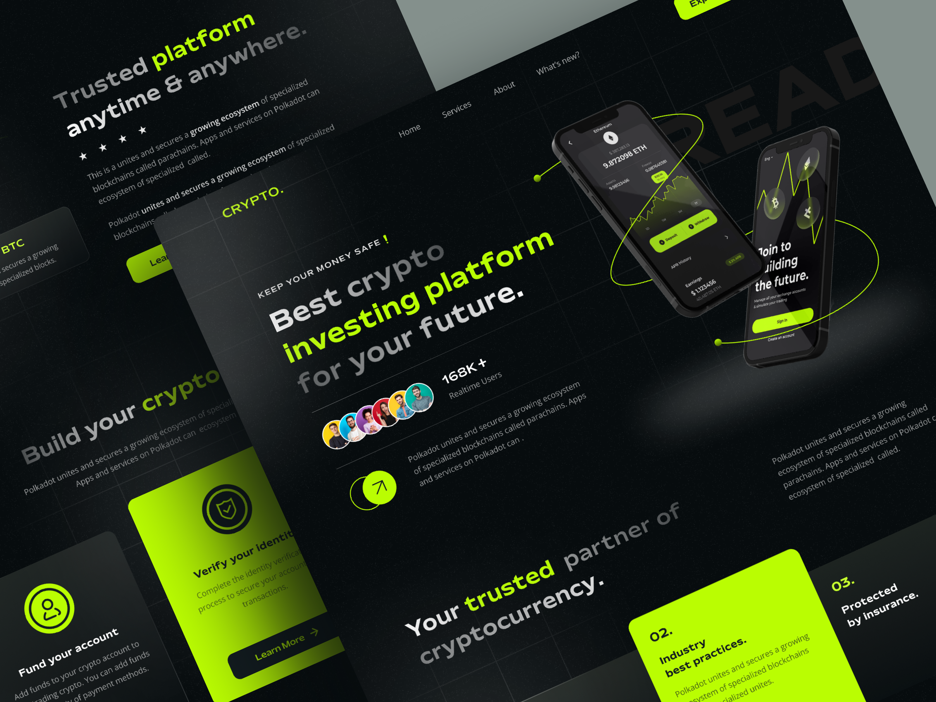 Example of Crypto Landing Page Design