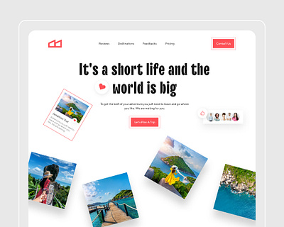 Travel Website Landing Page Design app design landing page design travel landing page design travel website trendy design ui design uiux design web app web design website design