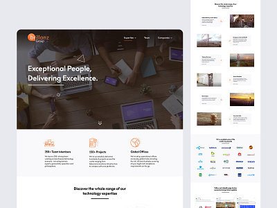 Brillanz - Landing page branding client design flat icon illustration landing logo lottie orange services simple telecom ui user interface ux uxui vector