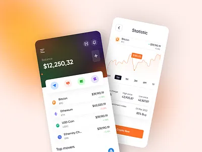 Crypto Invest Wallet App app app design app ui clean crypto crypto invest digital digital wallet digital wallet app invest ios minimal mobile send money ui uiux ux wallet