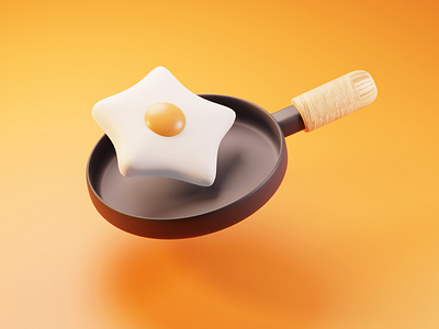 Fried Egg 3dcg blender blender3d cg cooking egg fried egg frying pan