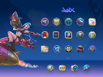 LOL Jinx icons animation camera icon icons jinx lol message mobile phone theme ui uilab