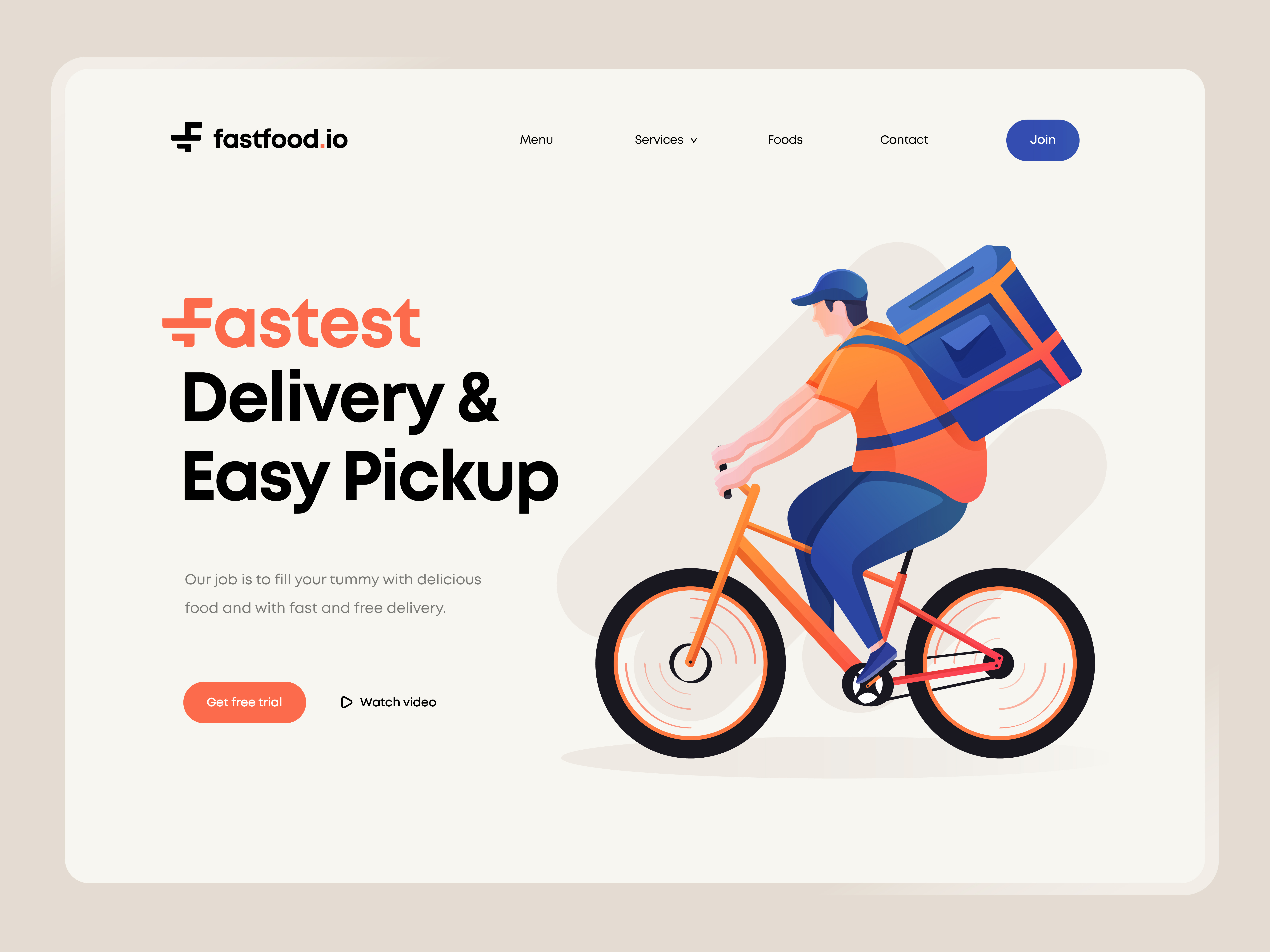 Hero Image Illustration (Fastest Food Delivery) banner branding cycle digital art digital illustration food delivery hero illustration hero section hero section illustration homepage banner homepage illustration illustration landing page illustration service ui banner ui illustration vector vector art website illustration