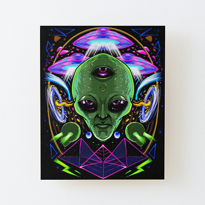 Alien Cosmic - Mystic Path to the Cosmic alien art artboard artist artwork astronaut cool design digital drawing findyourneed galaxy illustration logo mug poster print sock sticker tshirt