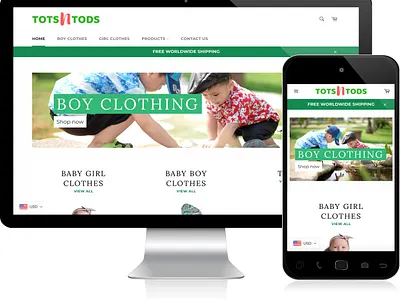 TotsnTods-Shopify Dropshipping Store branding design dropshipping store ecommerce store graphic design logo shopify shopify store website design