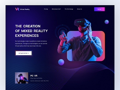 VR Web Solutions 3d ar behance dailyui dark design figma landing page metaverse trending trending2022 ui vr web web design