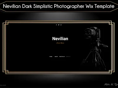 Nevilian Dark Simplistic Photographer Portfolio Wix Template black dark photographer template portfolio simplistic website template wix wix template