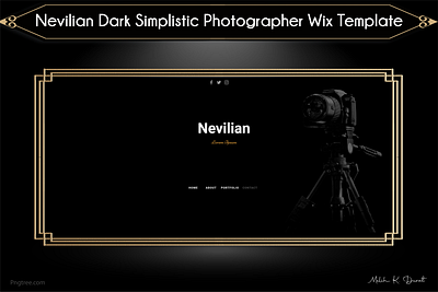 Nevilian Dark Simplistic Photographer Portfolio Wix Template black dark photographer template portfolio simplistic website template wix wix template