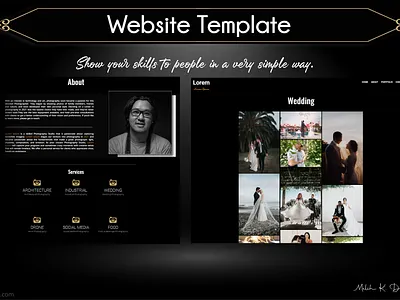 Nevilian Dark Simplistic Photographer Portfolio Wix Template black dark design photographer template portfolio simplistic website template wix