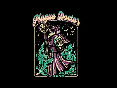Plague Doctor apparel clasic clothing colorful design funny graphic design hipster illustration plague doctor retro tshirt design