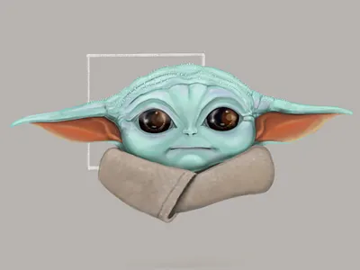 Grogu - quick digital paint artwork illustration painting procreate