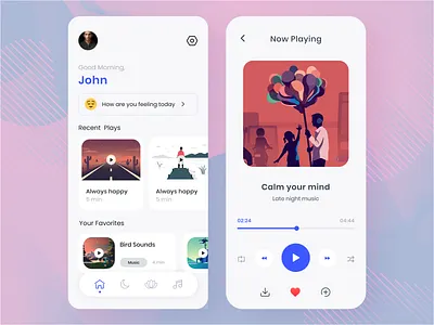 Meditation App Exploration 2022 app calm exploration meditation player relax trend ui