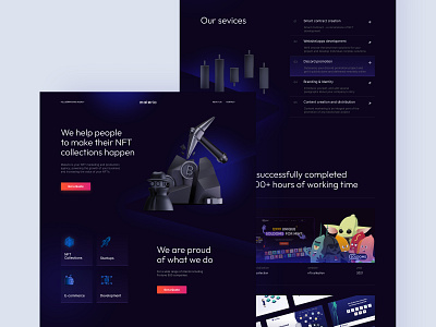 Digital Agency Website Design crypto digital art landing page nft ui ux website