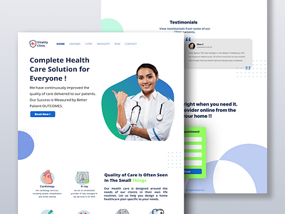 Clinic Website Design - ui Landing Page clinic color palette design design agency landing page ui ui design user interface web website design