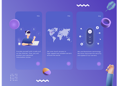 UI VPN Application iOS application applications apps design development free illustration ios onboarding trends ui uikit ux vector vpn